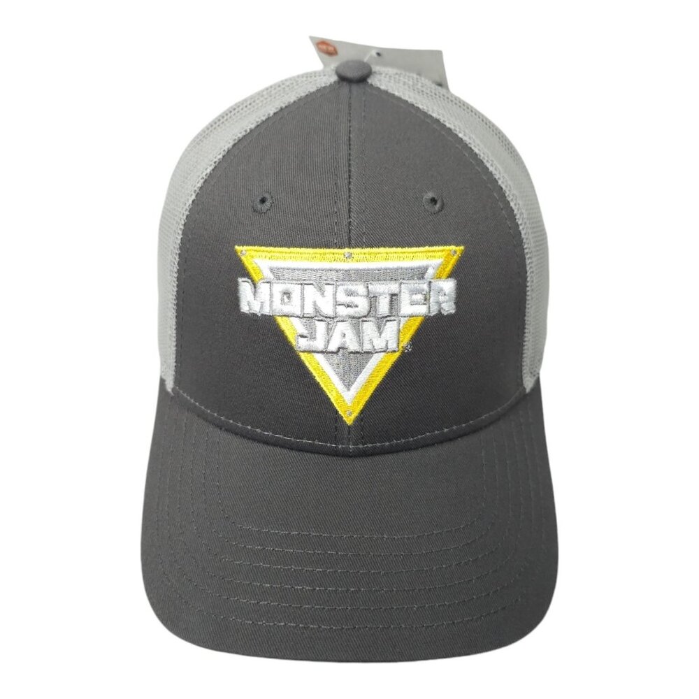 Monster Jam Embroidered Logo Mesh Snapback Cap Chino Twill Trucker Baseball Hat